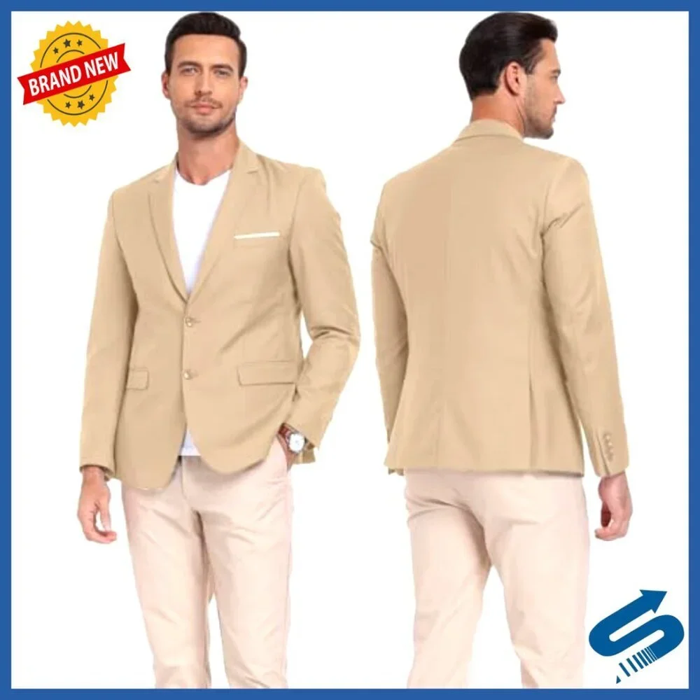Slim Fit Sport Coat Blazer Lightweight Polyester Wedding Party Business Casual